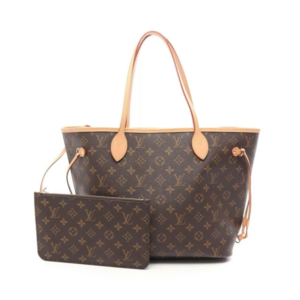 Louis Vuitton Neverfull Tote Bag Canvas Leather Monogram Brown